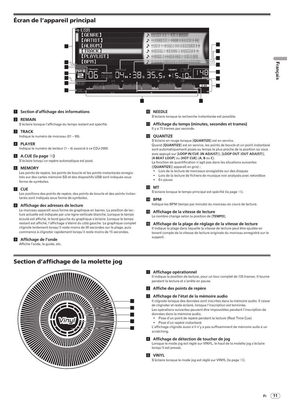 Écran de l’appareil principal, Drb1475-b | Pioneer CDJ-2000 User Manual | Page 39 / 209