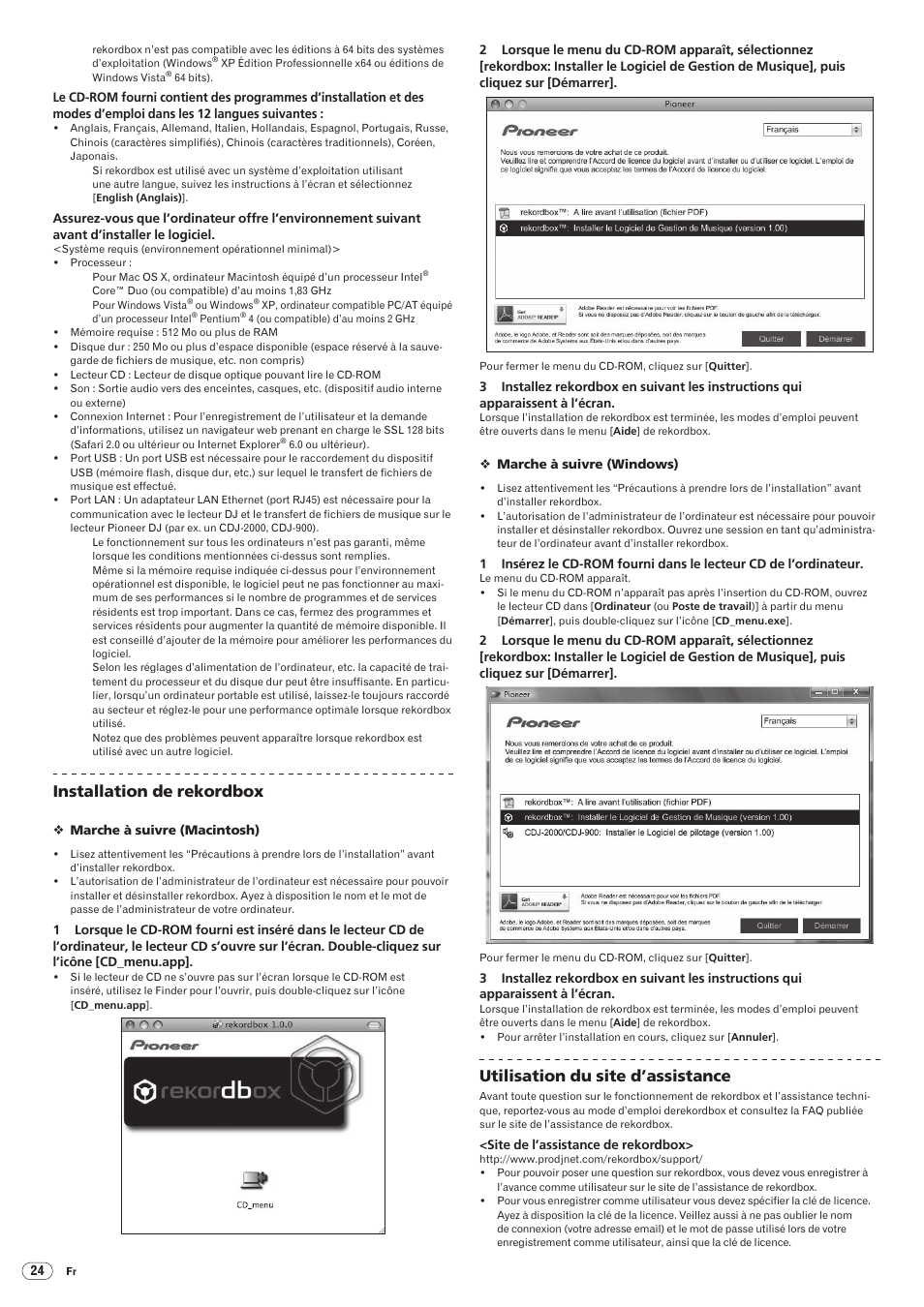 Drb1475-b, Installation de rekordbox, Utilisation du site d’assistance | Pioneer CDJ-2000 User Manual | Page 52 / 209
