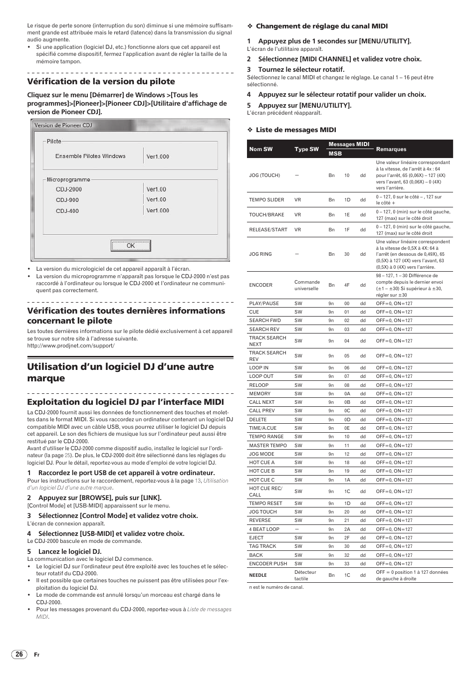 Utilisation d’un logiciel dj d’une autre marque, Drb1475-b, Vérification de la version du pilote | Exploitation du logiciel dj par l’interface midi | Pioneer CDJ-2000 User Manual | Page 54 / 209