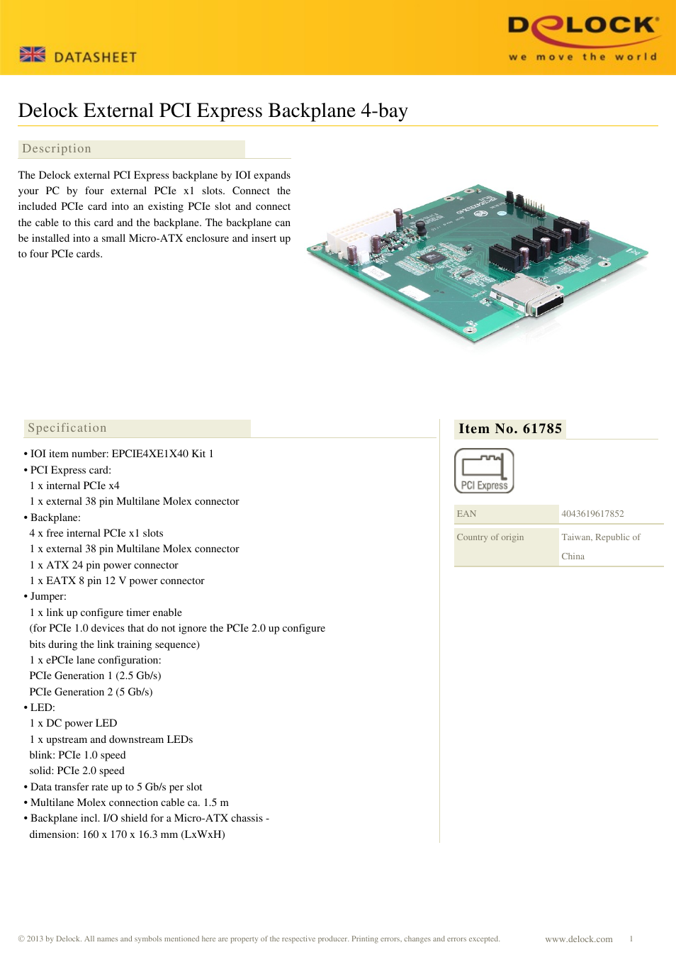 DeLOCK 61785 User Manual | 2 pages