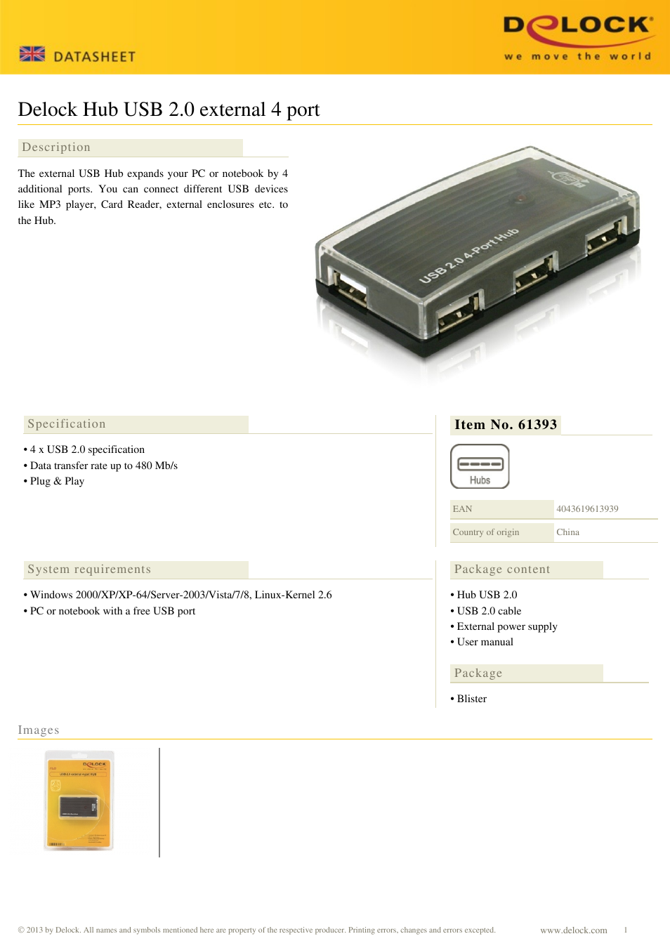 DeLOCK 61393 User Manual | 1 page