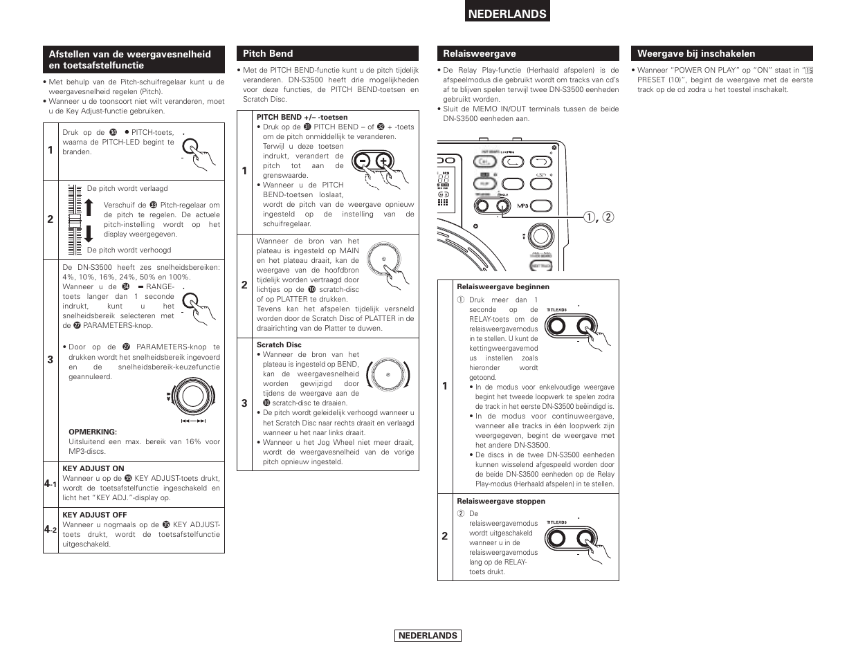 Q , w, Nederlands | Denon DN-S3500 User Manual | Page 103 / 134