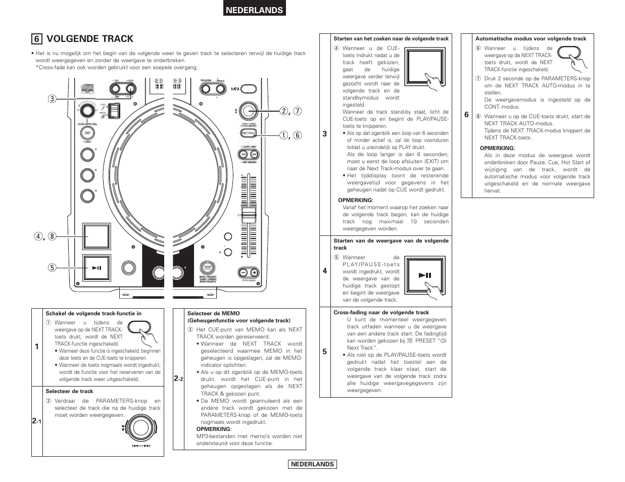 Volgende track, R , i t e, Q , y w , u | Nederlands | Denon DN-S3500 User Manual | Page 104 / 134