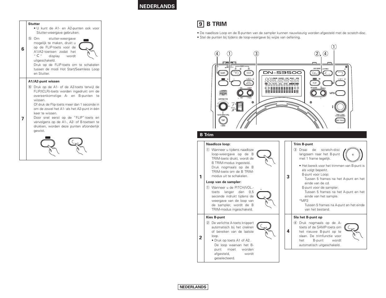 B trim, Ew , r q r q, Nederlands | Denon DN-S3500 User Manual | Page 106 / 134