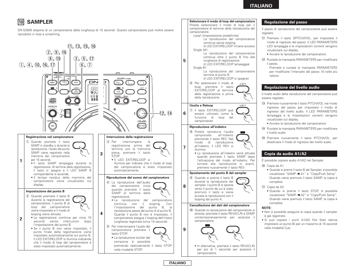 Sampler, Italiano | Denon DN-S3500 User Manual | Page 71 / 134