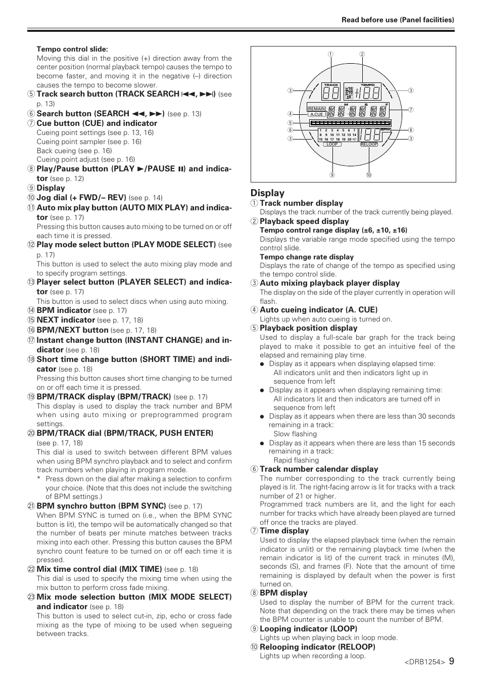 Display | Pioneer CMX-5000 User Manual | Page 9 / 20