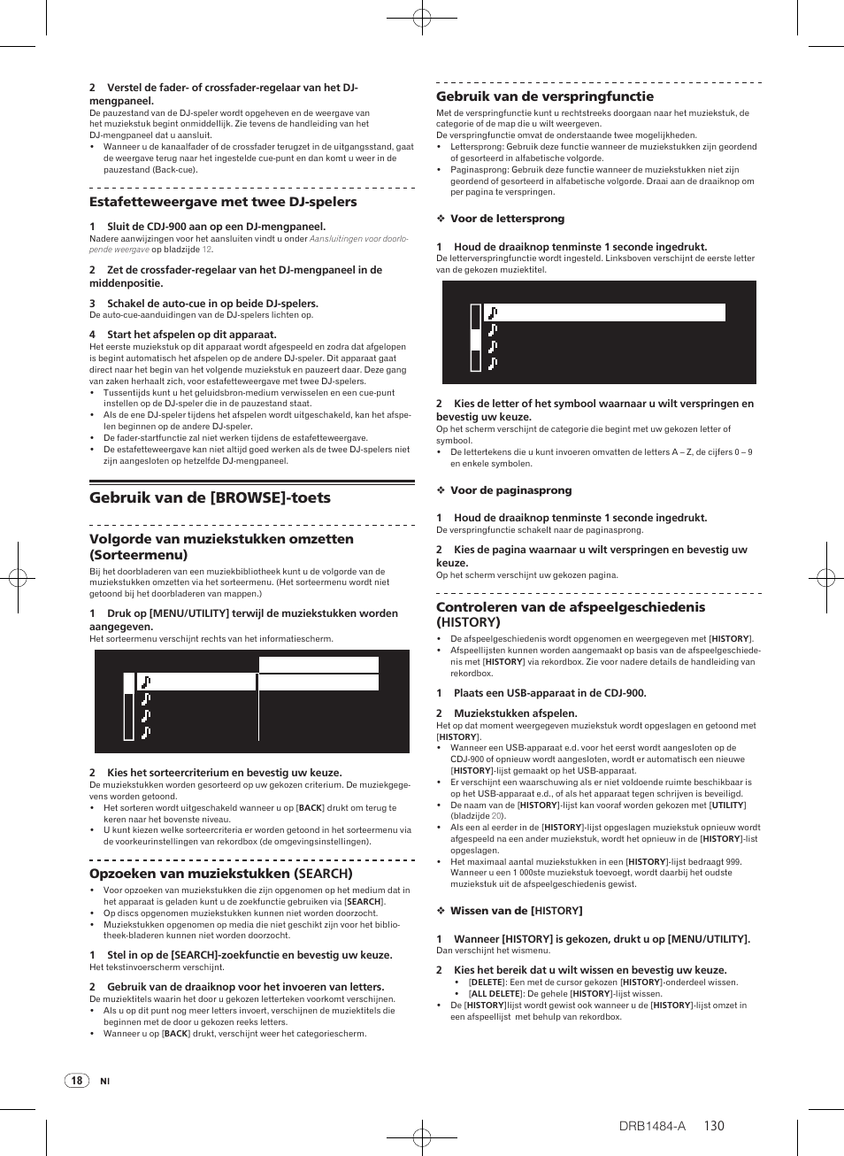 Gebruik van de [browse]-toets | Pioneer CDJ-900 User Manual | Page 130 / 198