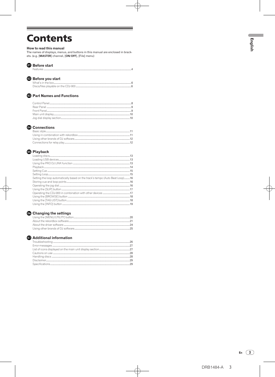 Pioneer CDJ-900 User Manual | Page 3 / 198