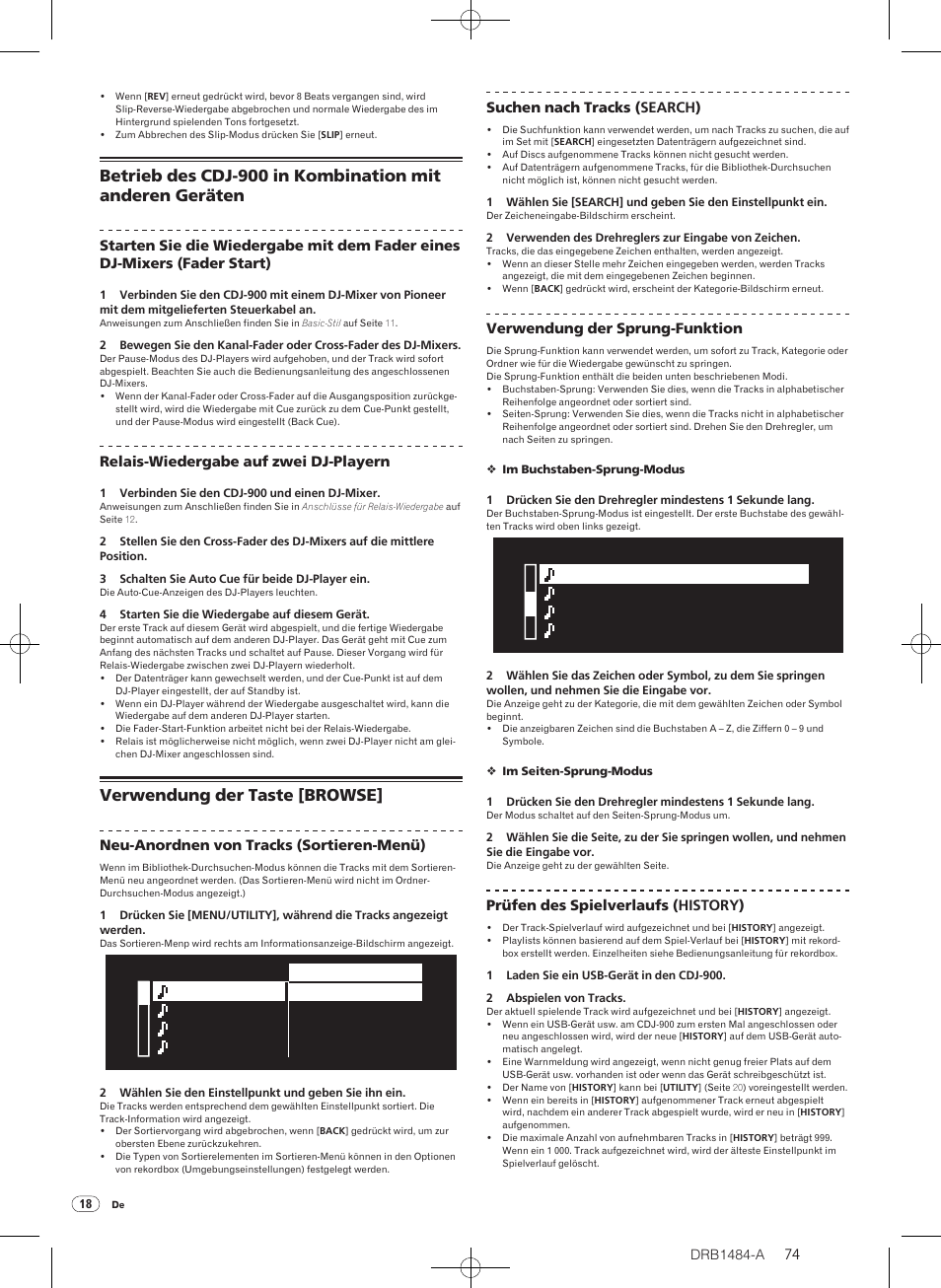 Verwendung der taste [browse | Pioneer CDJ-900 User Manual | Page 74 / 198