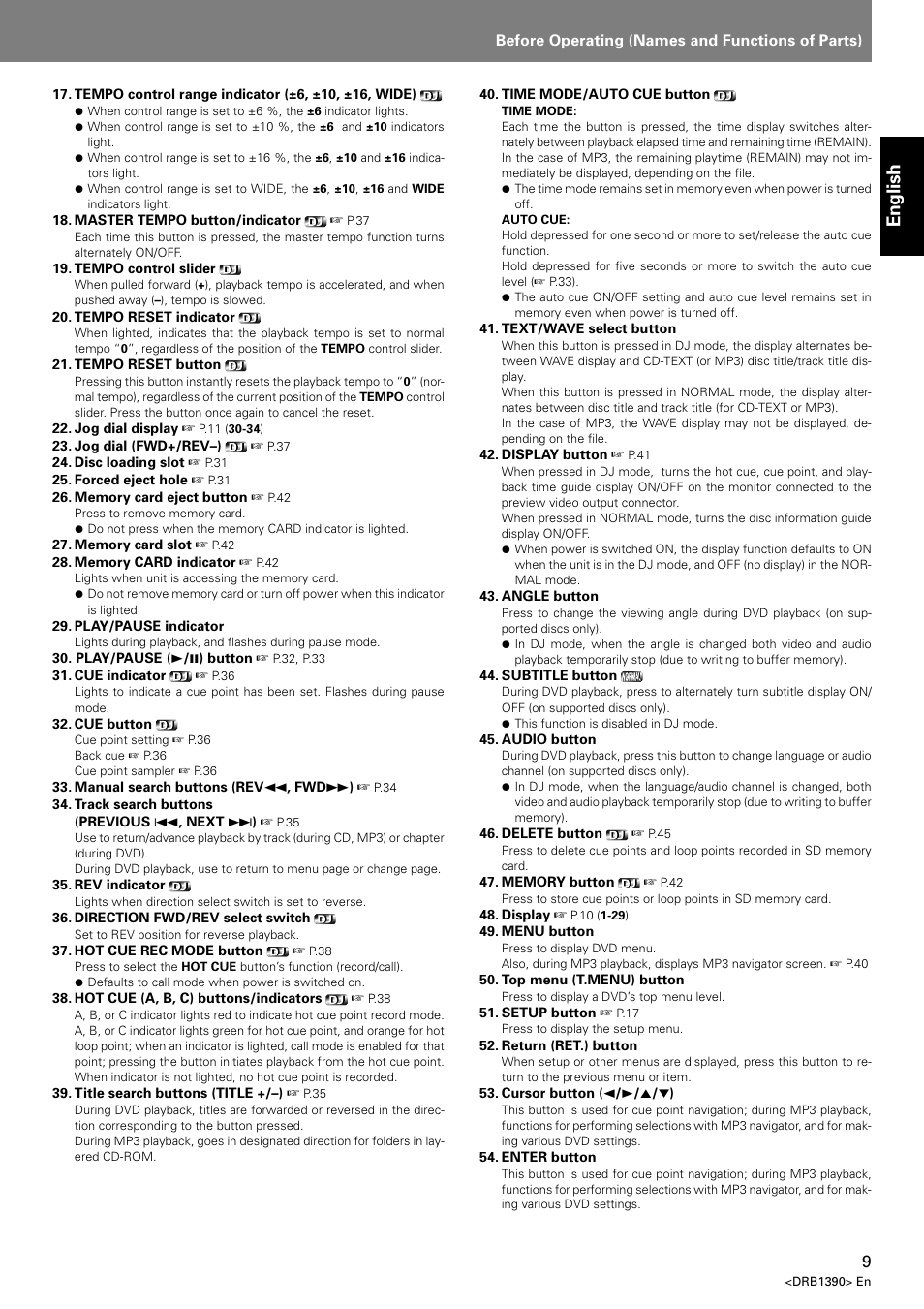 English | Pioneer DVJ-X1 User Manual | Page 11 / 103