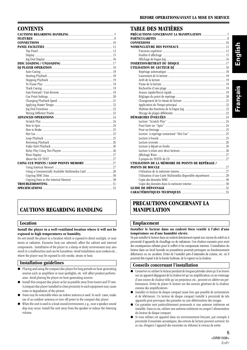 Pioneer CDJ-1000 MK2 User Manual | Page 5 / 96
