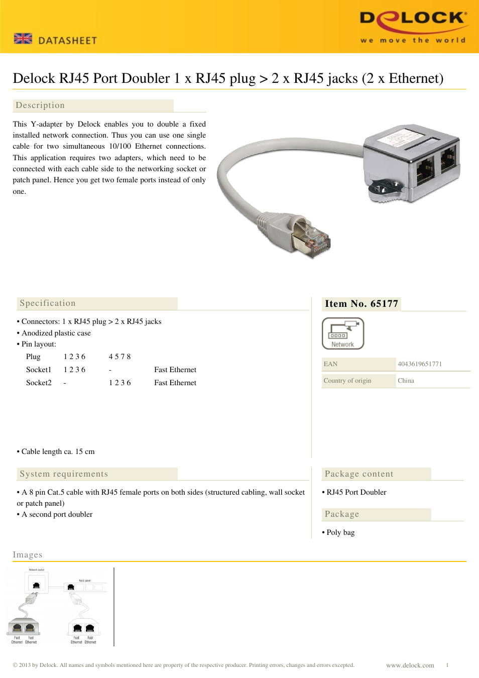 DeLOCK 65177 User Manual | 1 page