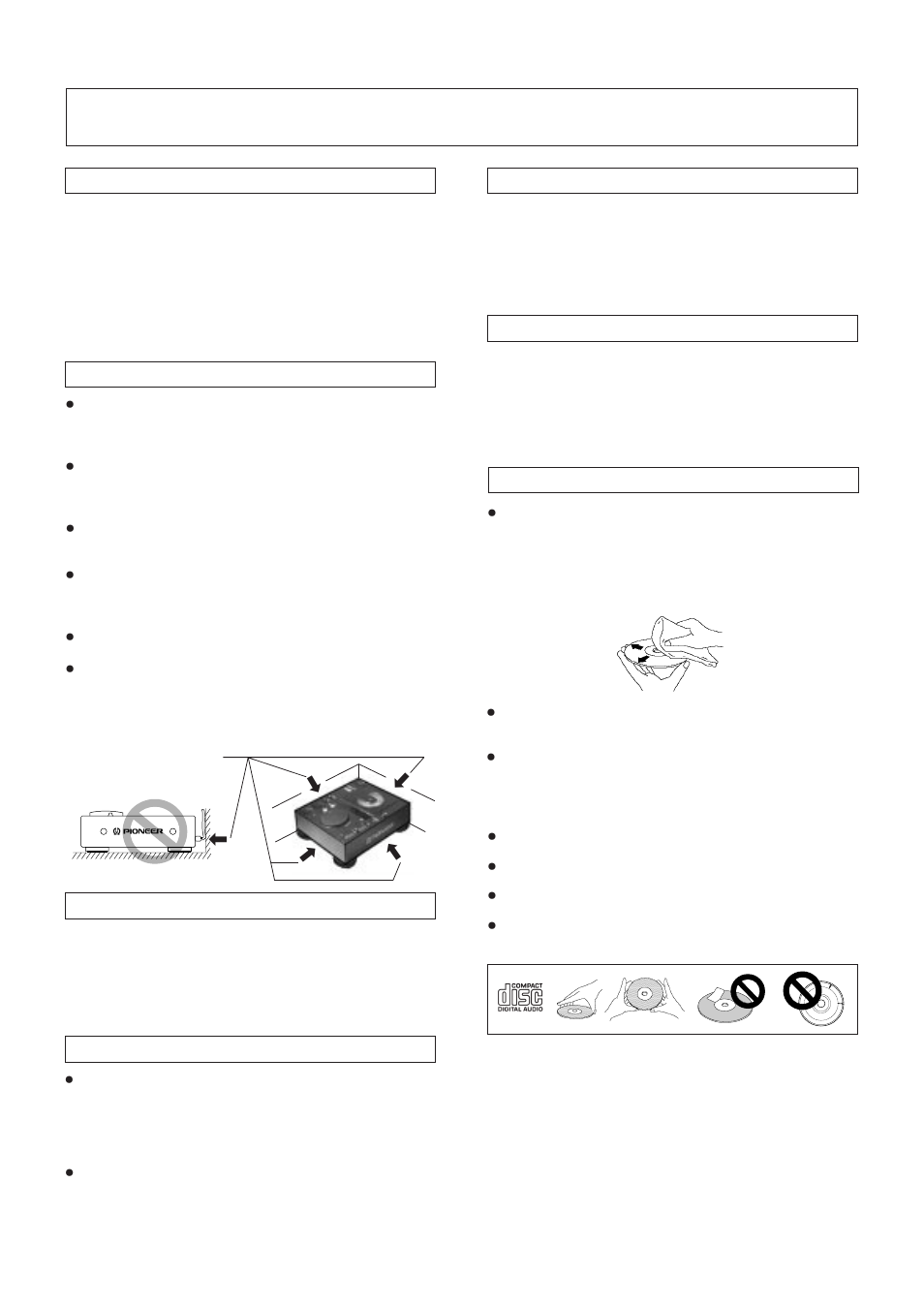 Cautions regarding handling | Pioneer CDJ-500II User Manual | Page 4 / 16