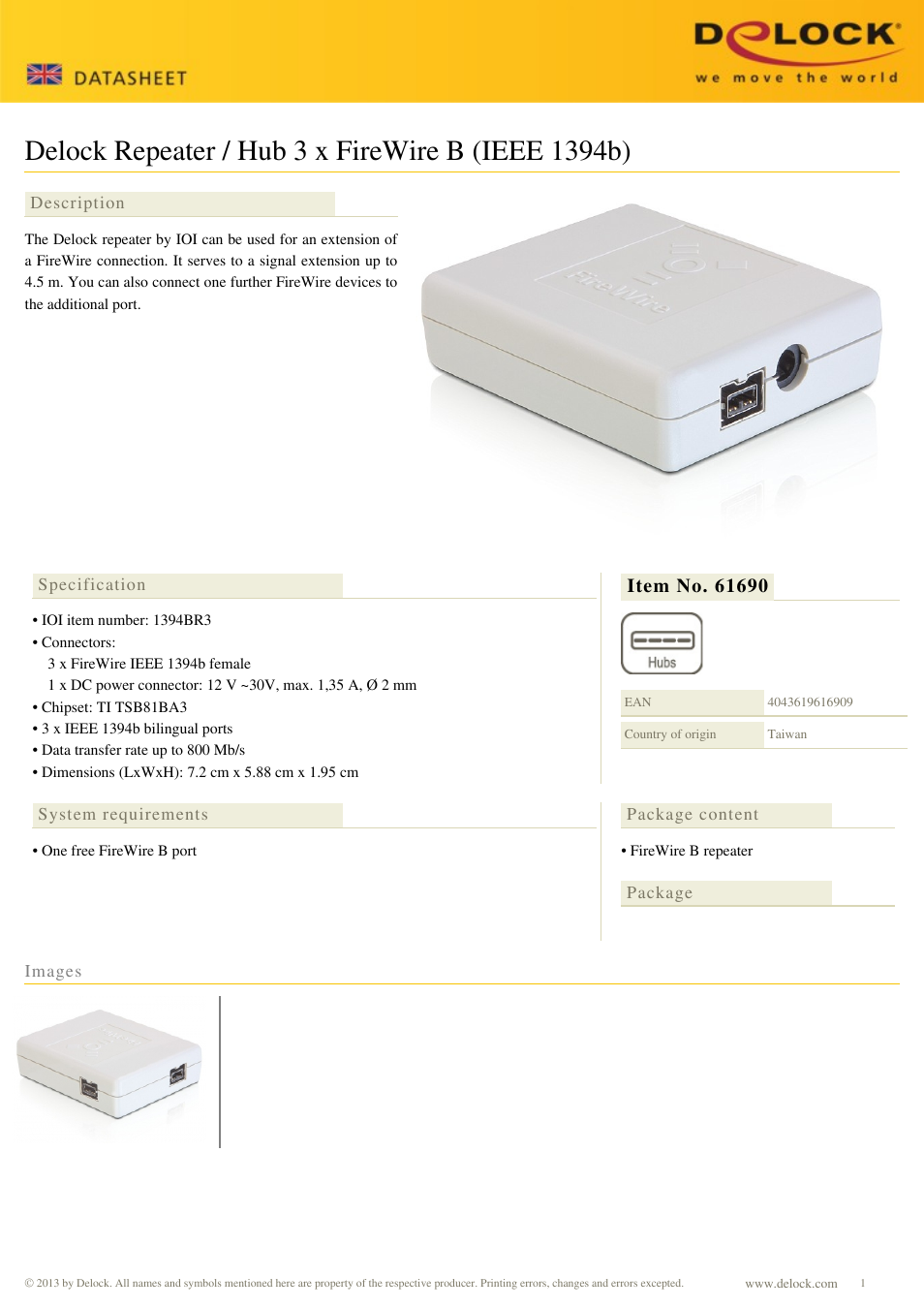 DeLOCK 61690 User Manual | 1 page