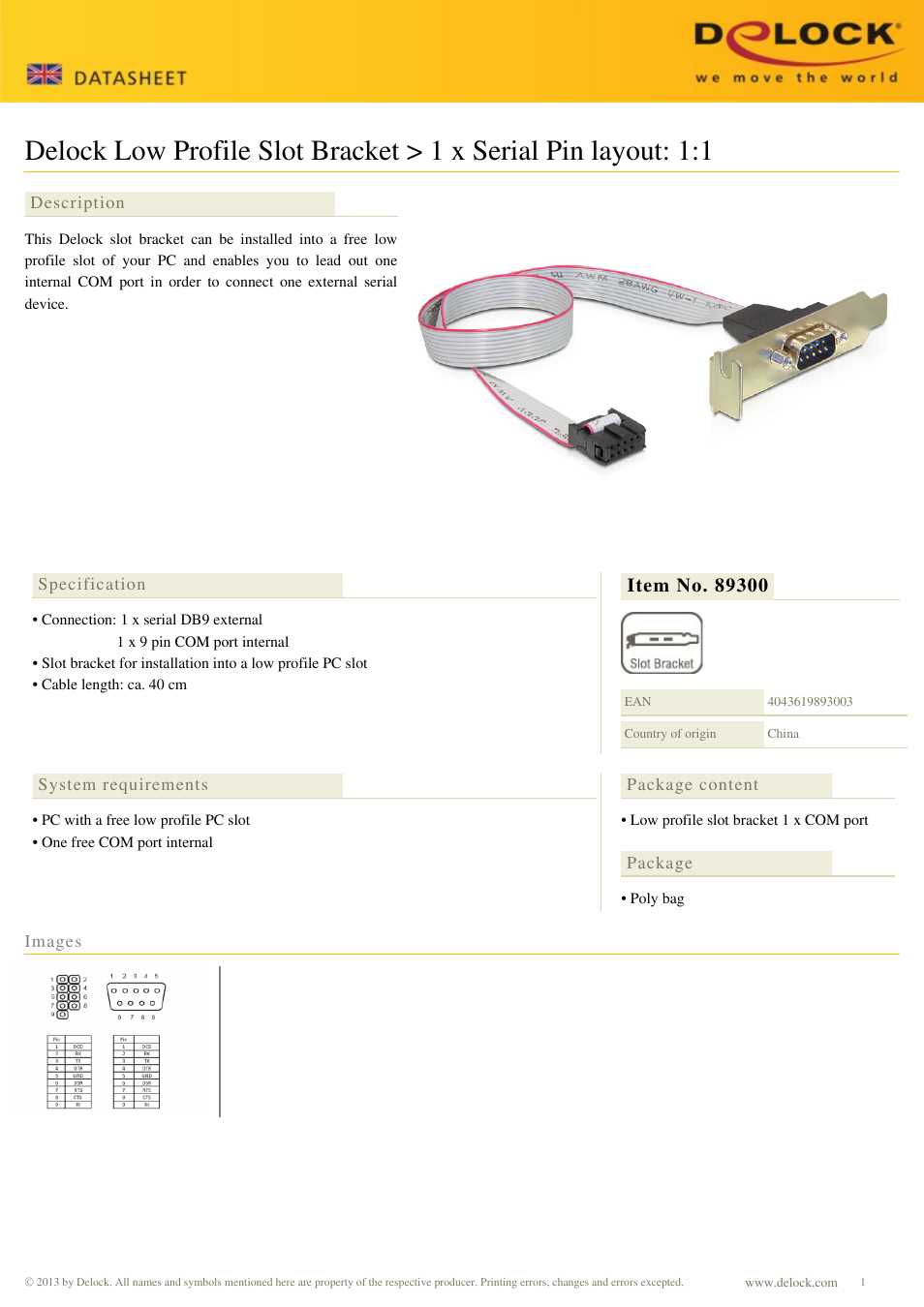 DeLOCK 89300 User Manual | 1 page