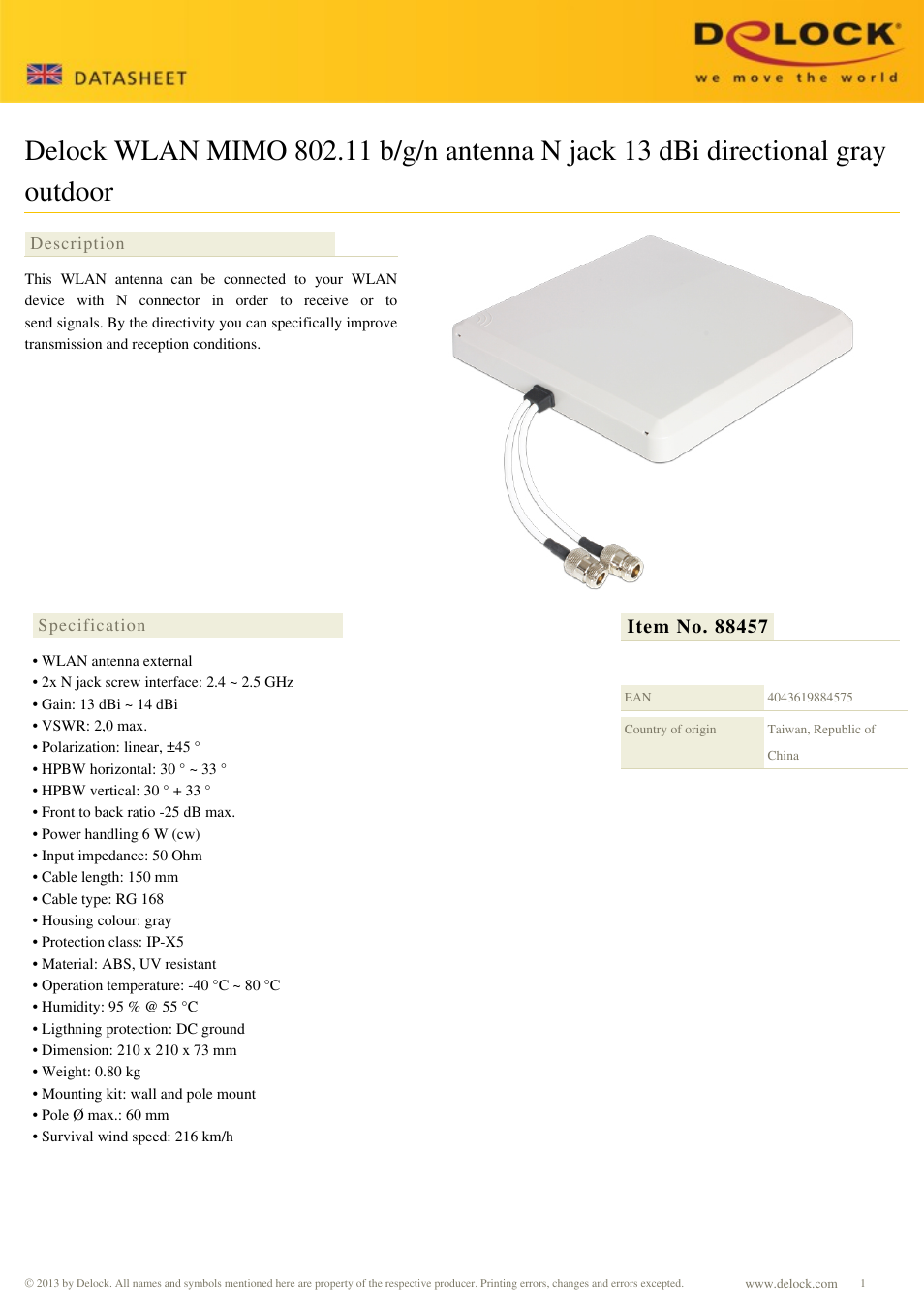 DeLOCK 88457 User Manual | 2 pages