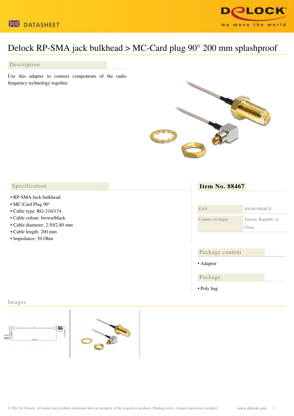 DeLOCK 88467 User Manual | 1 page