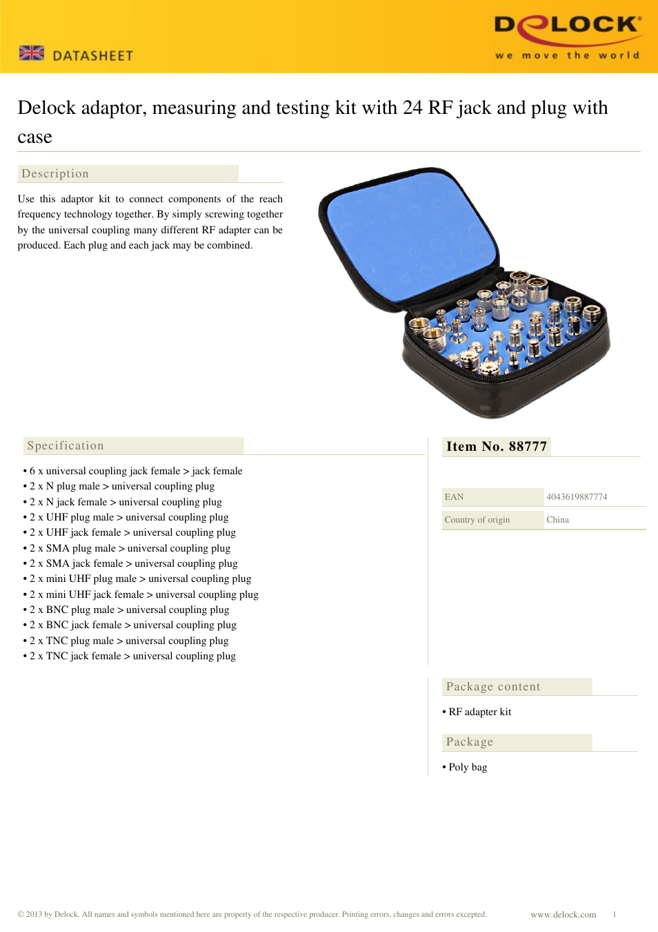 DeLOCK 88777 User Manual | 2 pages