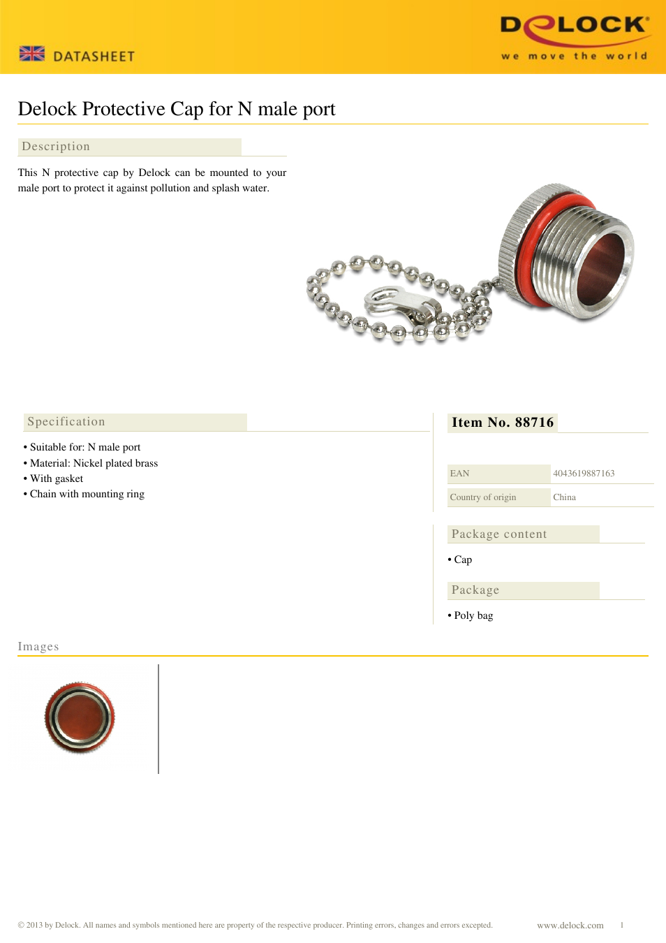 DeLOCK 88716 User Manual | 1 page