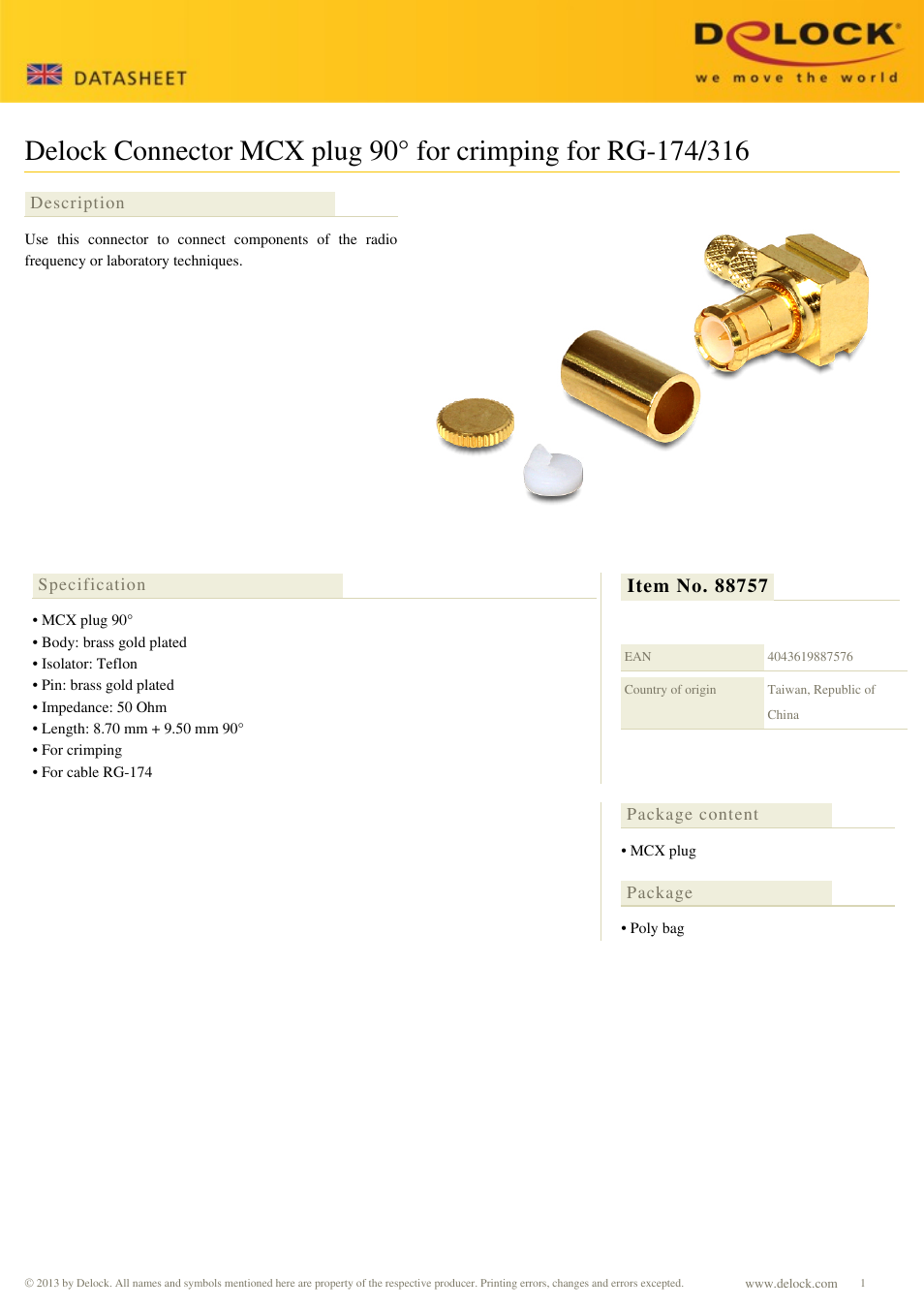 DeLOCK 88757 User Manual | 1 page