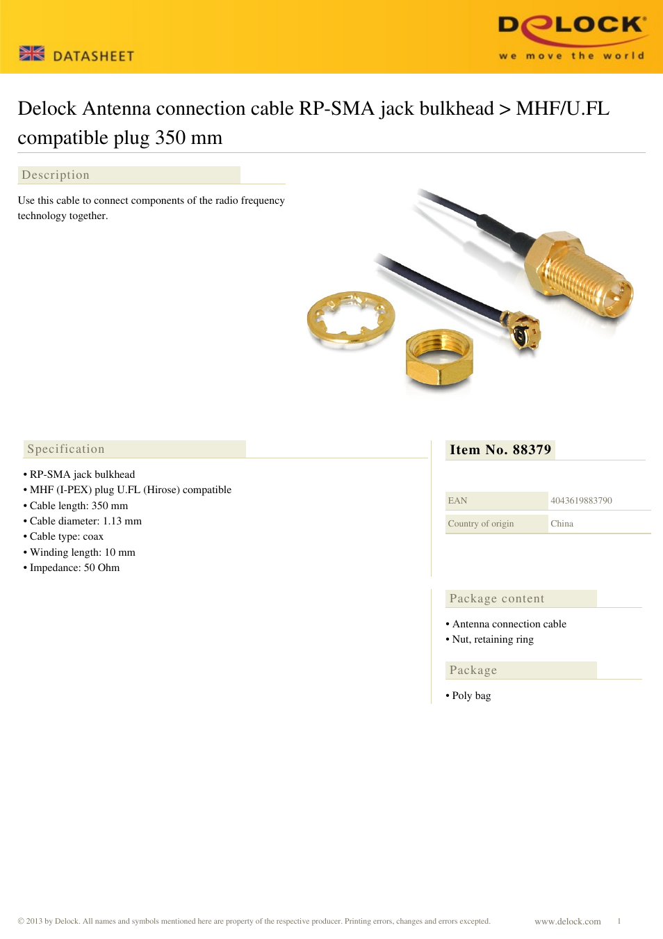 DeLOCK 88379 User Manual | 1 page