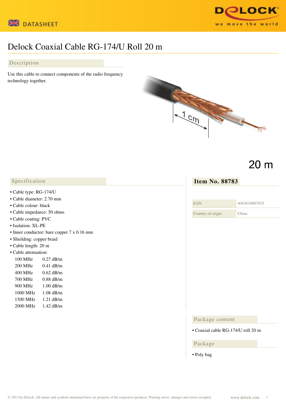 DeLOCK 88783 User Manual | 2 pages