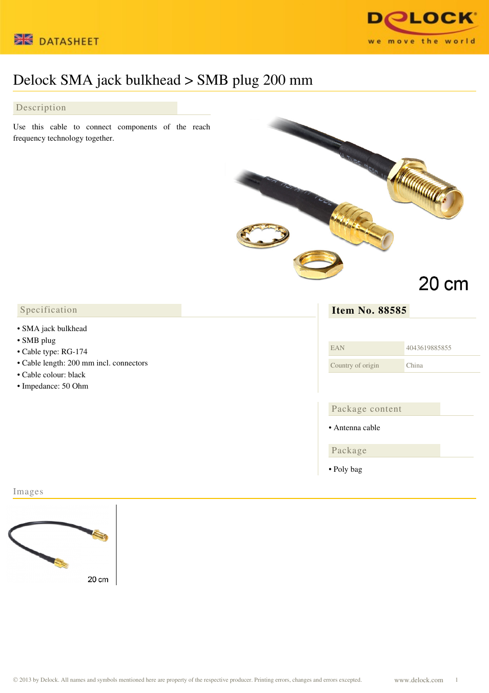 DeLOCK 88585 User Manual | 1 page
