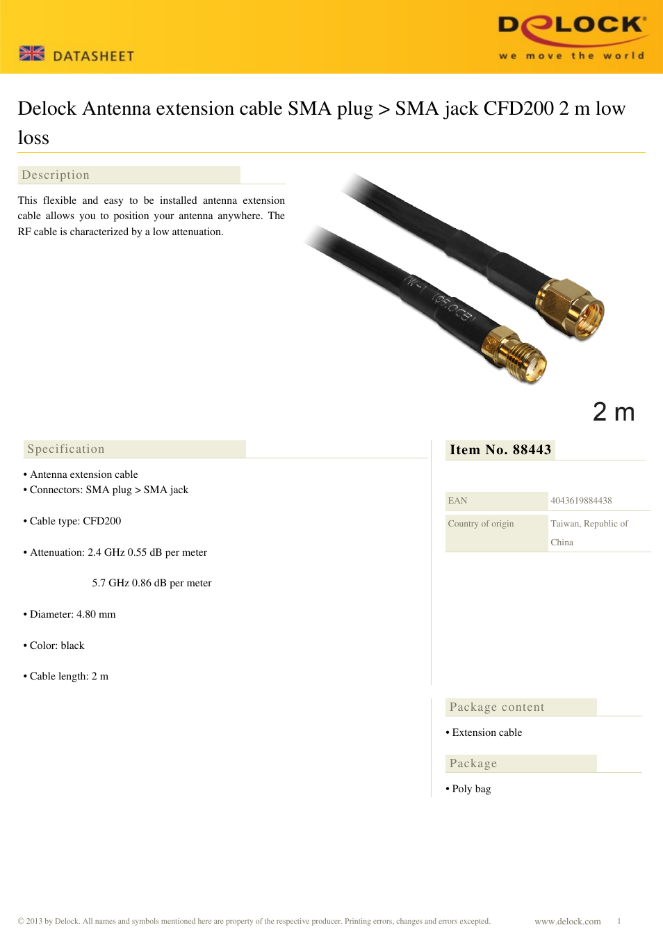 DeLOCK 88443 User Manual | 2 pages