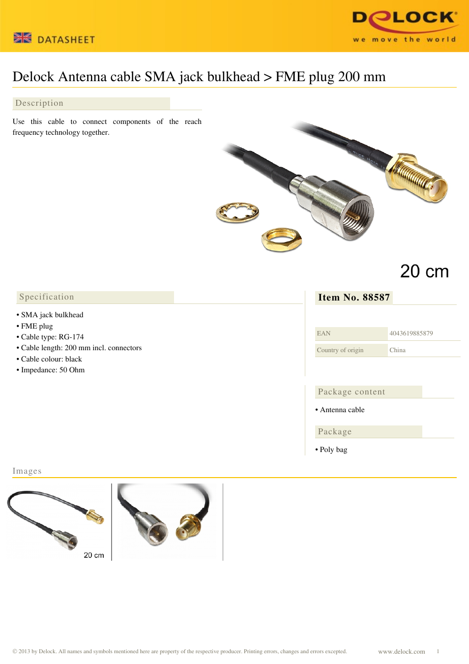 DeLOCK 88587 User Manual | 1 page