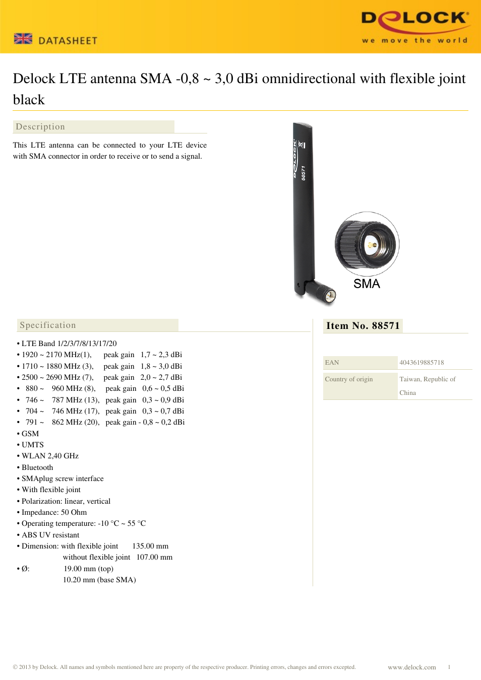 DeLOCK 88571 User Manual | 2 pages