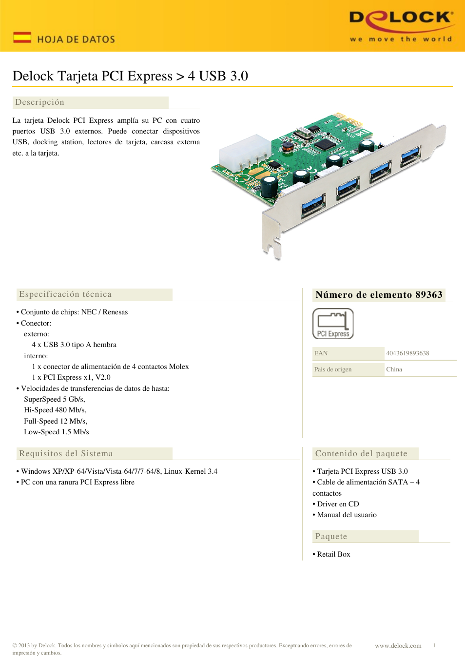 DeLOCK 89363 User Manual | 2 pages