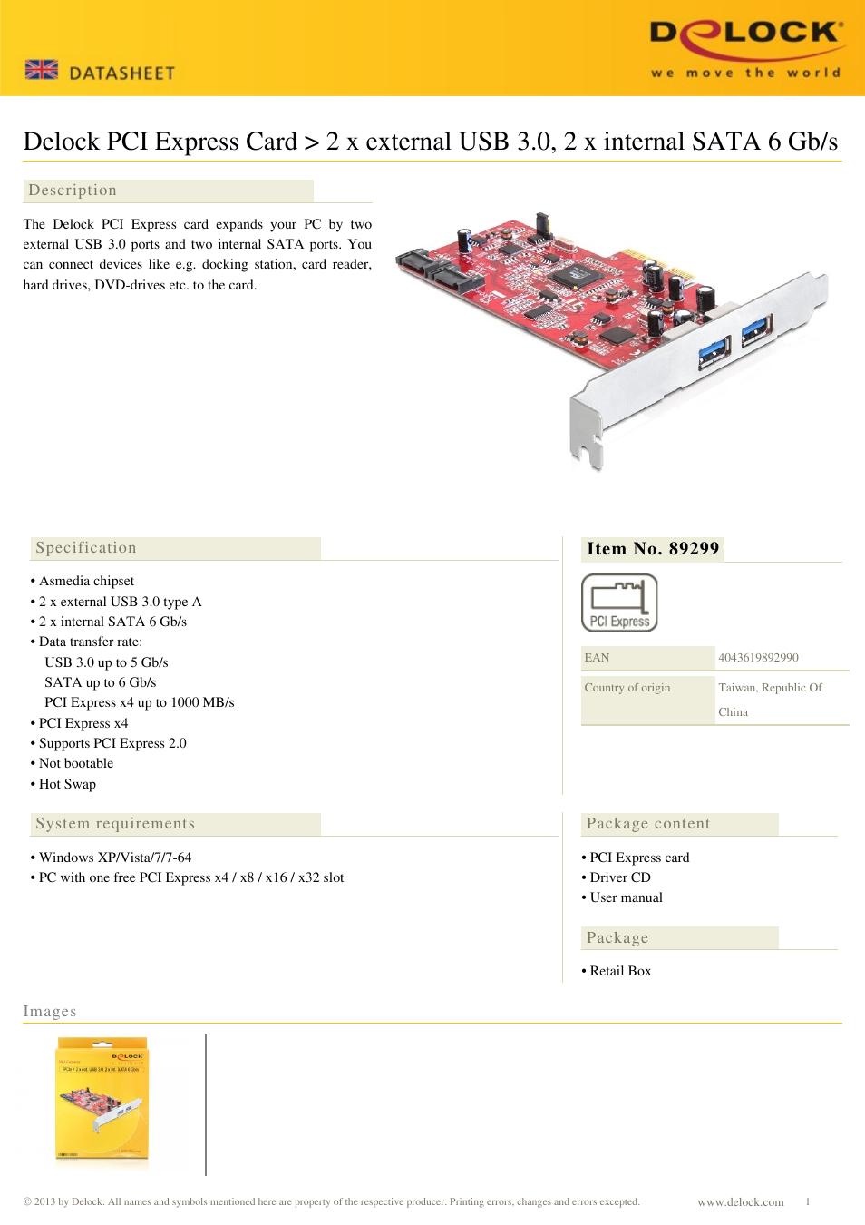 DeLOCK 89299 User Manual | 1 page