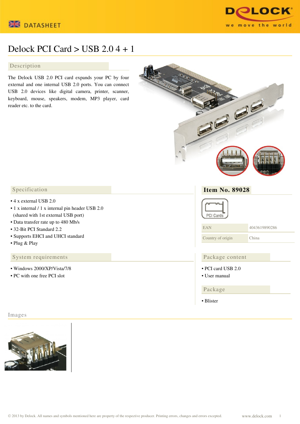 DeLOCK 89028 User Manual | 1 page