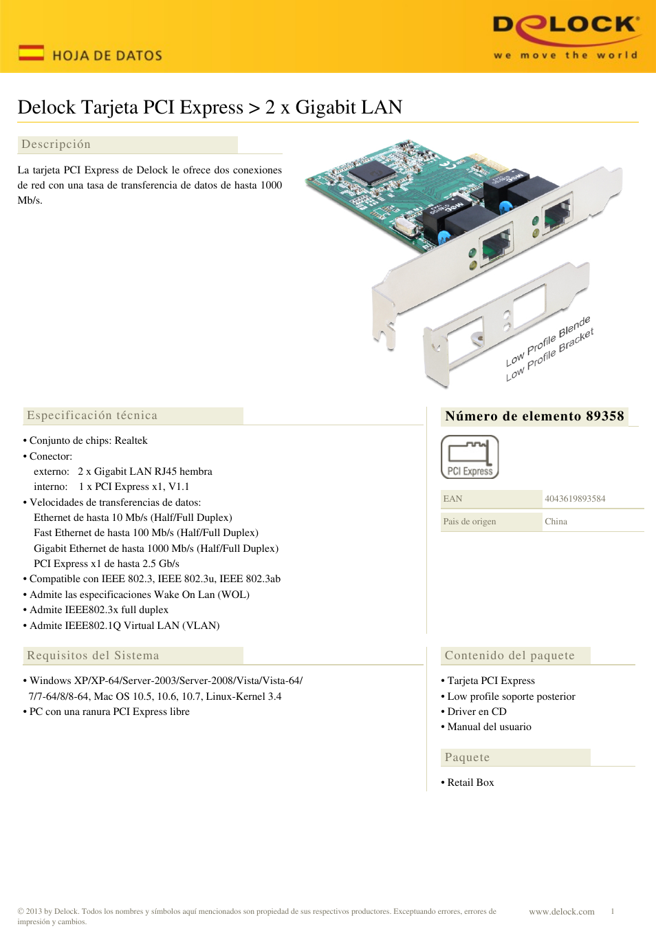 DeLOCK 89358 User Manual | 2 pages