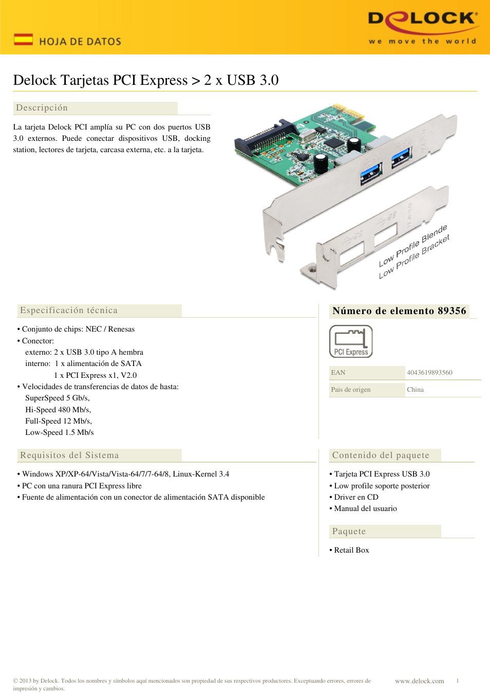 DeLOCK 89356 User Manual | 1 page