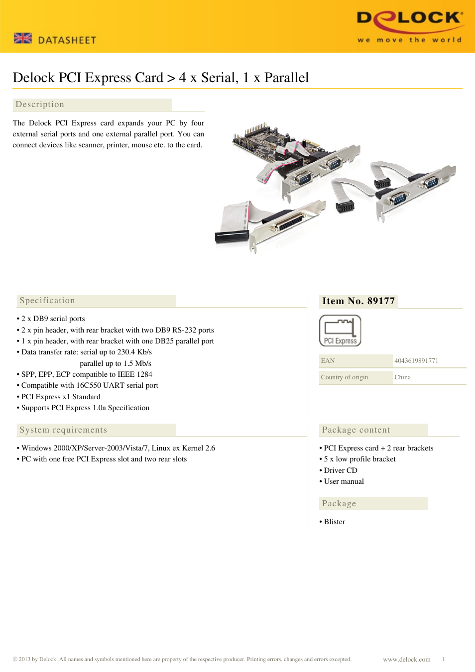 DeLOCK 89177 User Manual | 2 pages