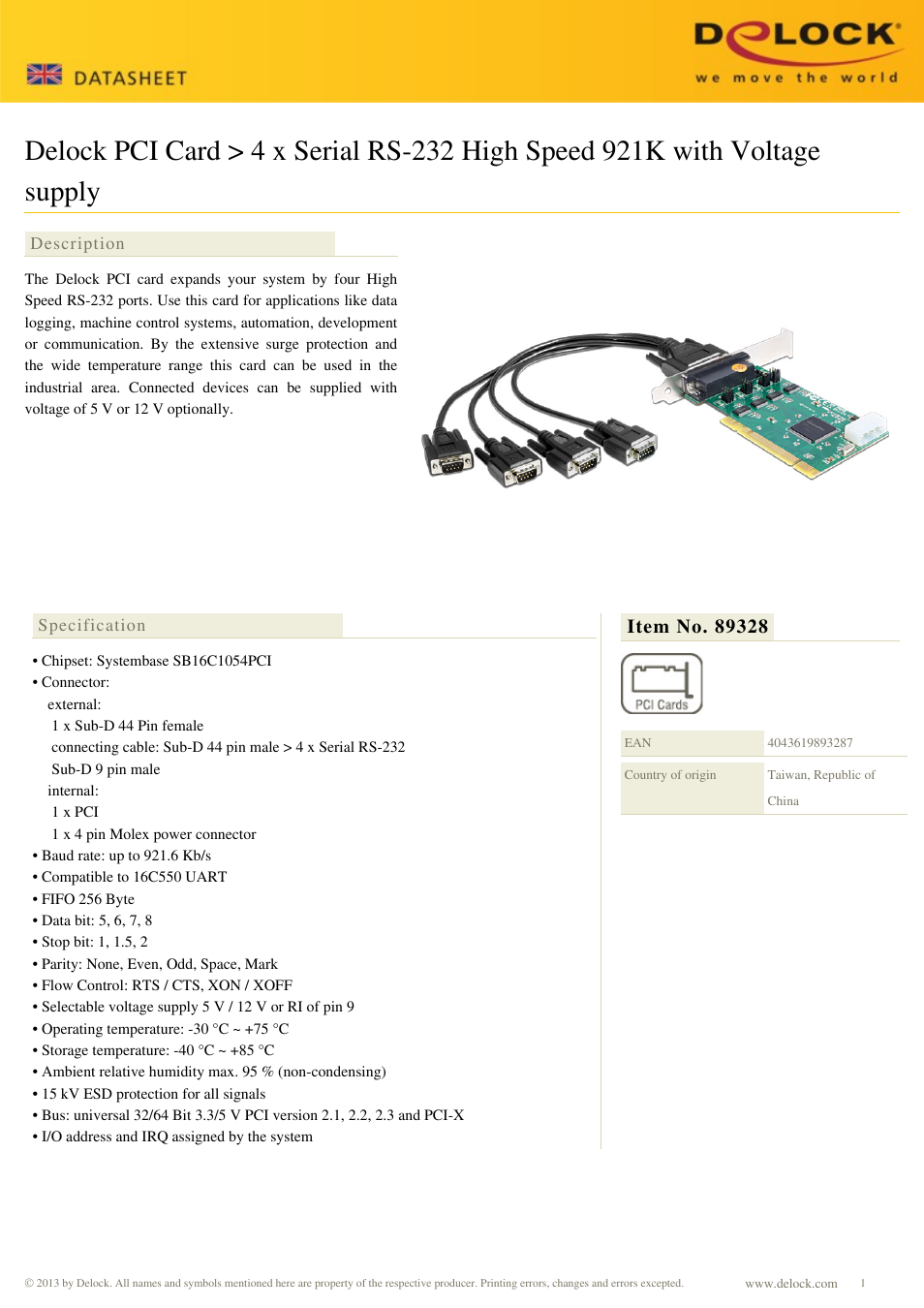 DeLOCK 89328 User Manual | 2 pages