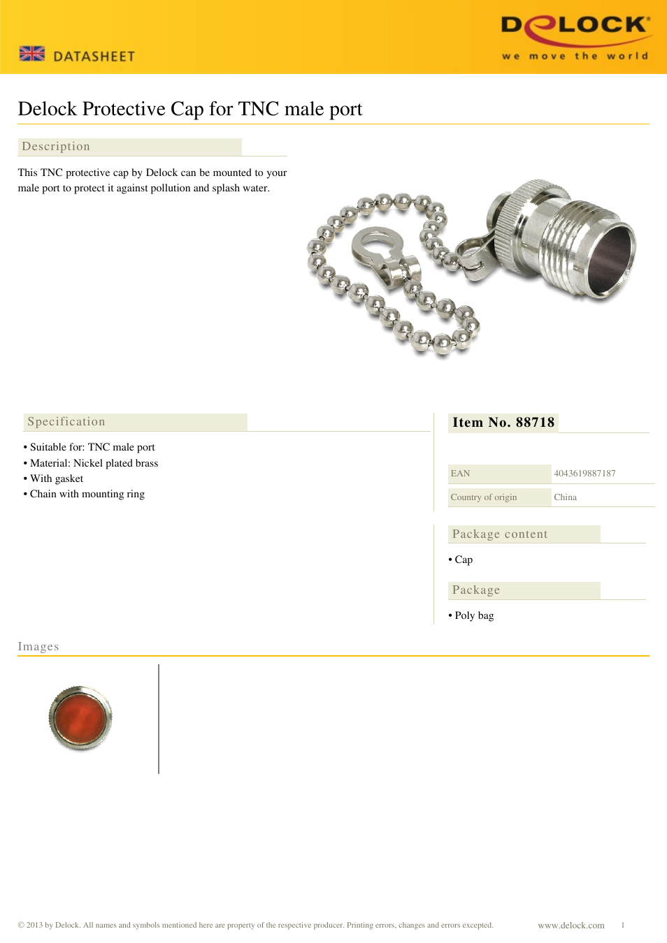 DeLOCK 88718 User Manual | 1 page