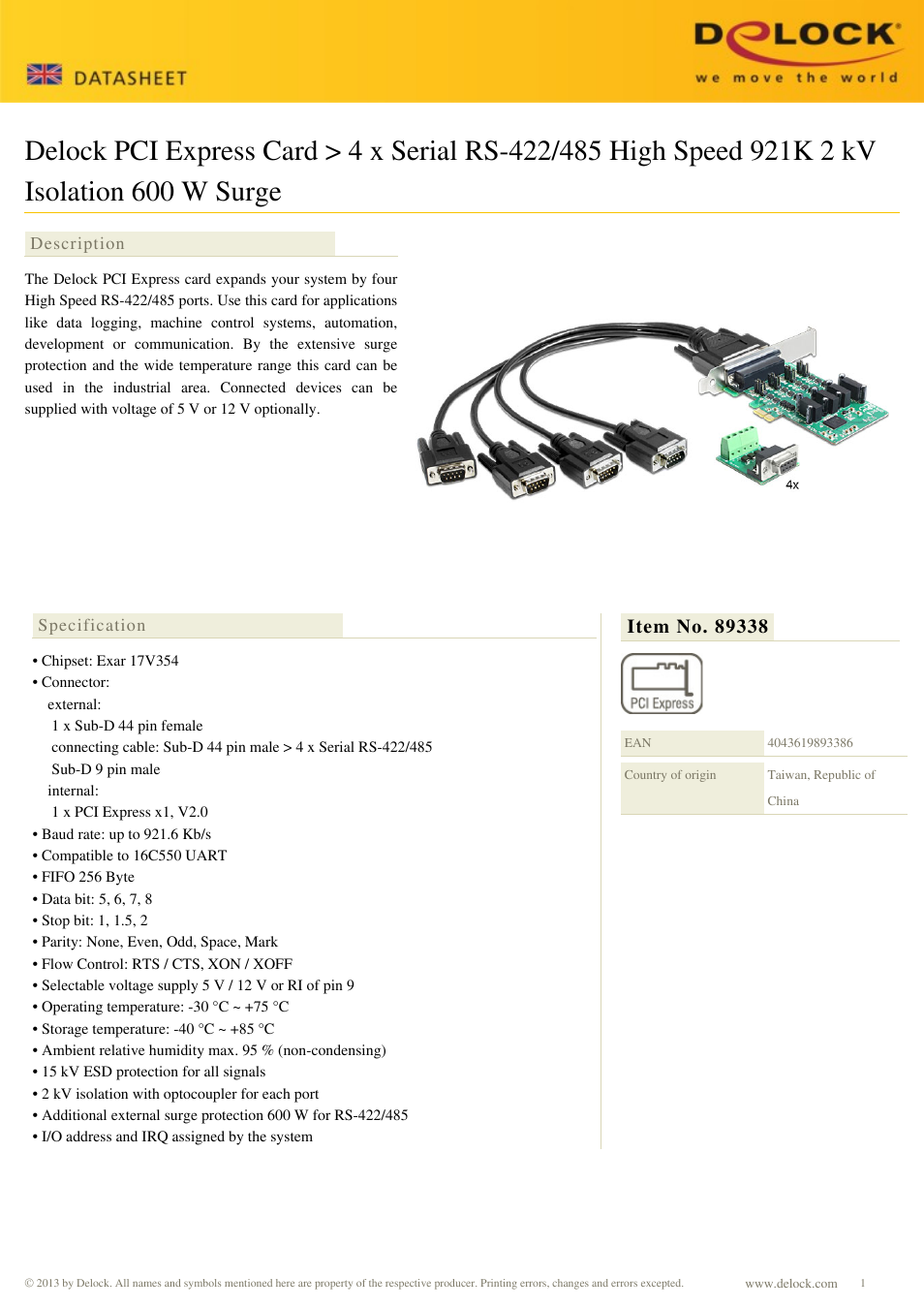 DeLOCK 89338 User Manual | 2 pages