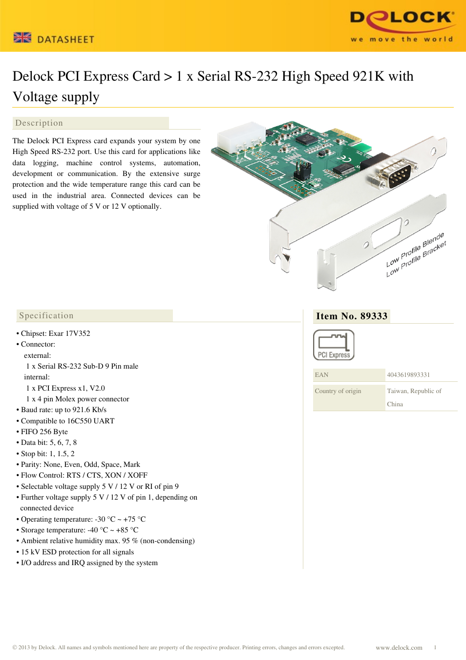 DeLOCK 89333 User Manual | 2 pages