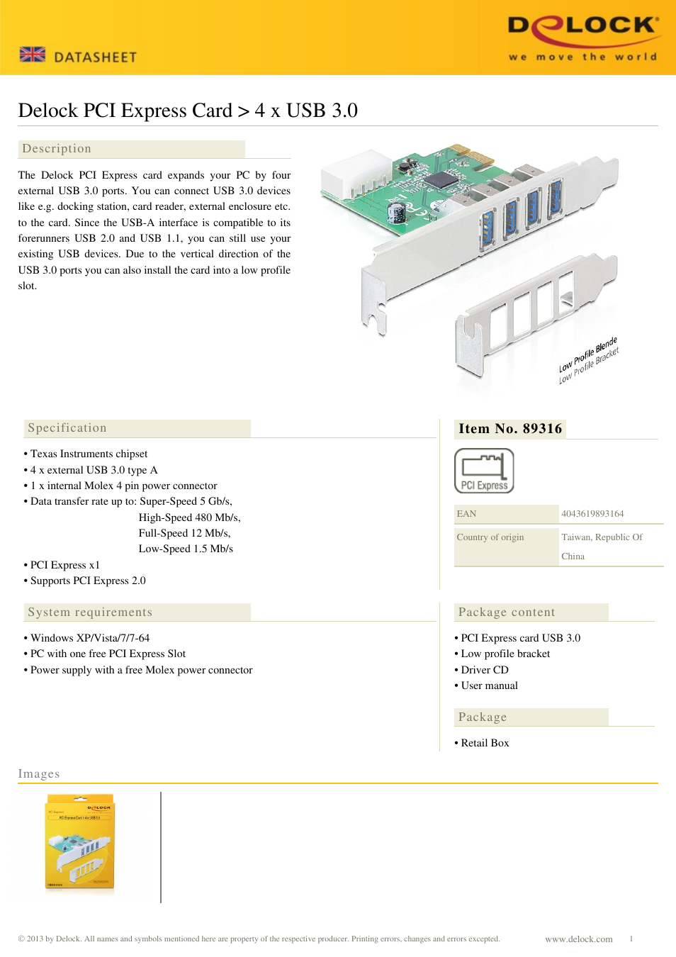 DeLOCK 89316 User Manual | 1 page