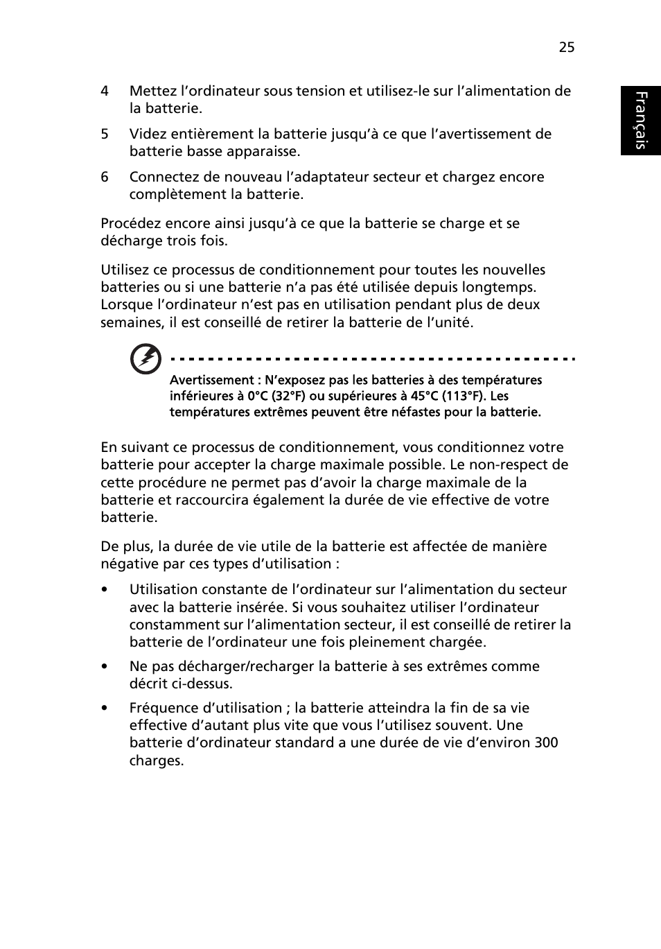 Français | Acer Aspire One AO722 User Manual | Page 105 / 1810