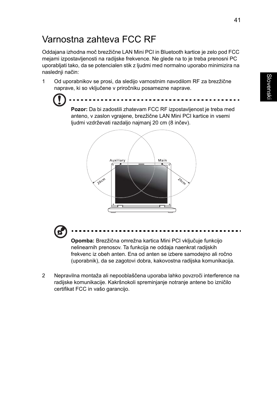 Varnostna zahteva fcc rf | Acer Aspire One AO722 User Manual | Page 1067 / 1810