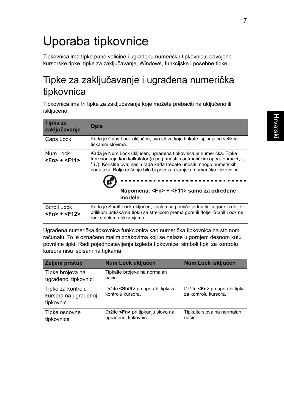 Uporaba tipkovnice | Acer Aspire One AO722 User Manual | Page 1103 / 1810