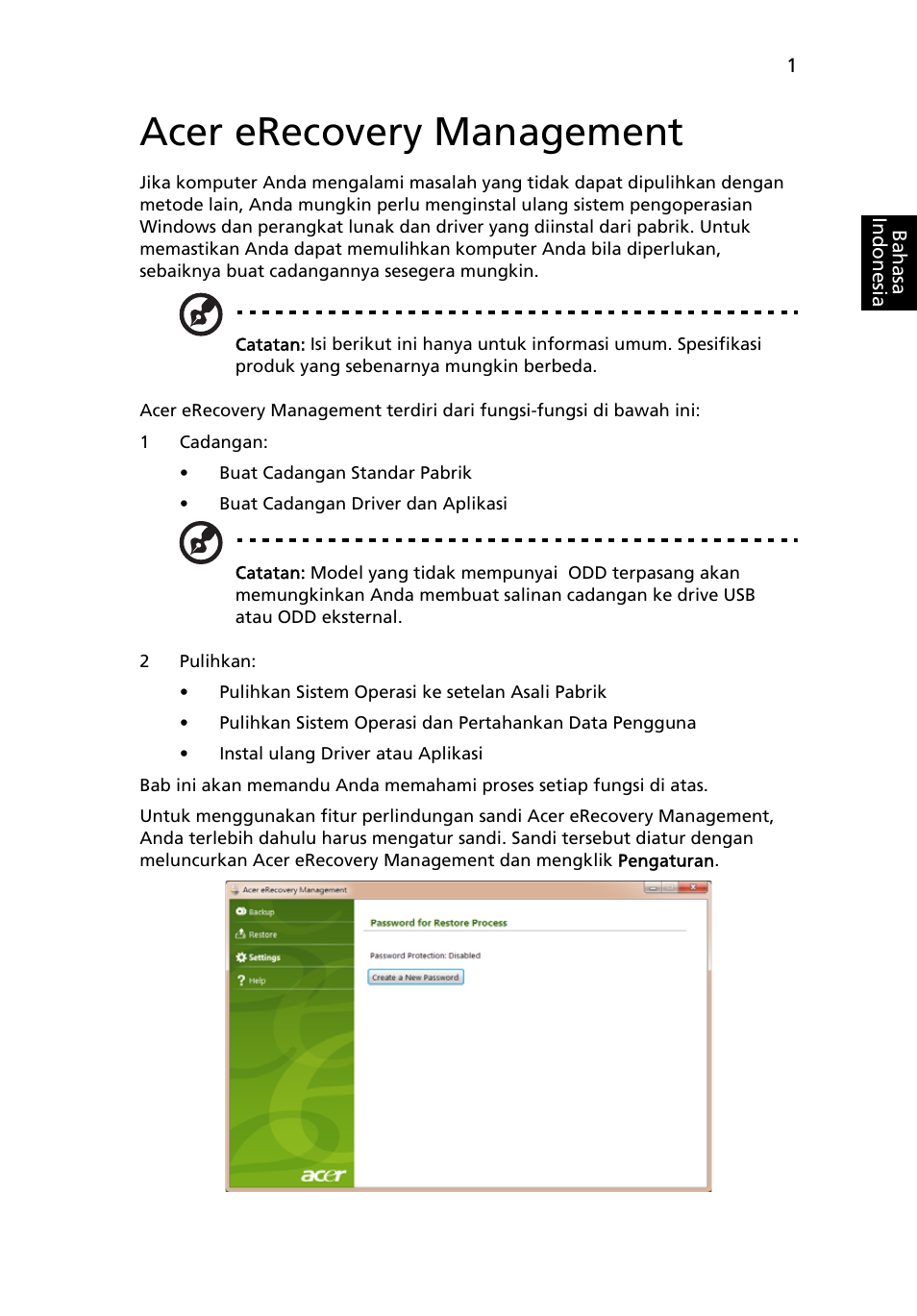 Acer erecovery management | Acer Aspire One AO722 User Manual | Page 1707 / 1810