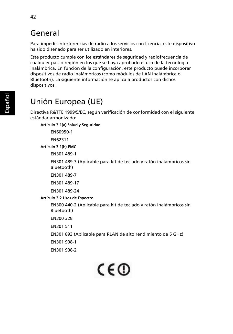 General, Unión europea (ue) | Acer Aspire One AO722 User Manual | Page 316 / 1810