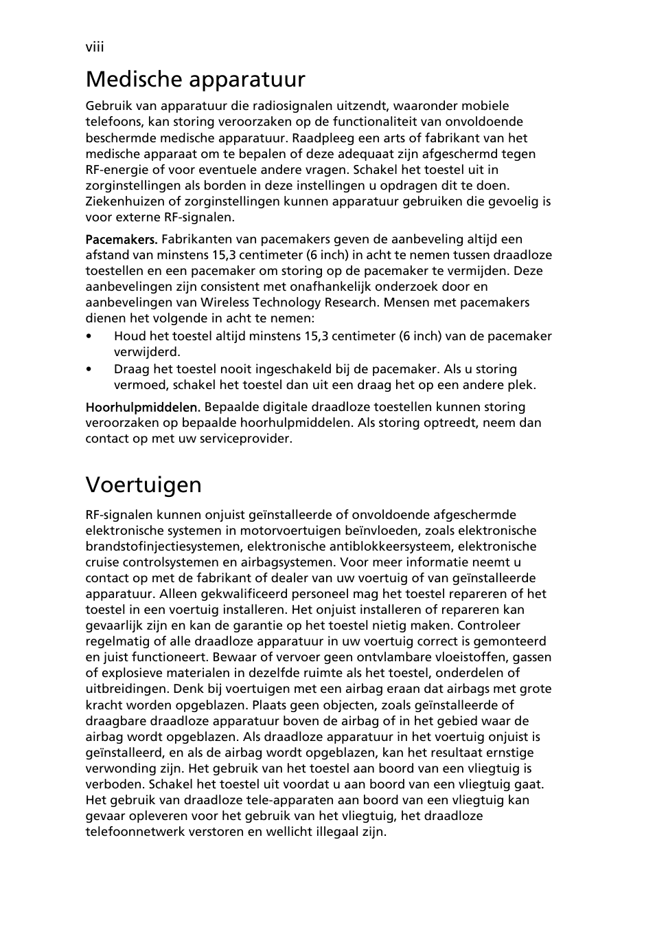 Medische apparatuur, Voertuigen | Acer Aspire One AO722 User Manual | Page 392 / 1810