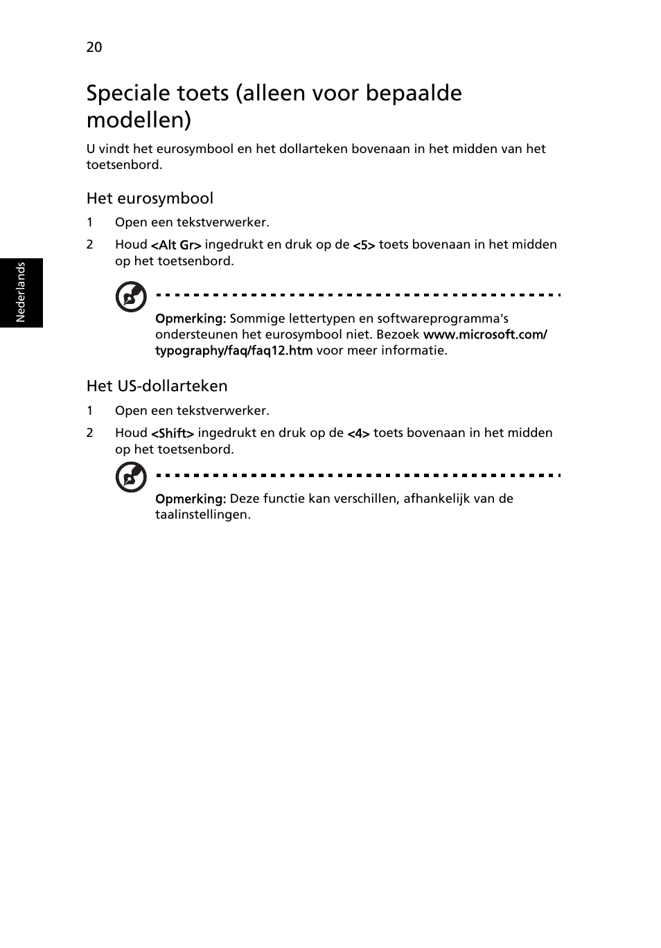 Speciale toets (alleen voor bepaalde modellen) | Acer Aspire One AO722 User Manual | Page 424 / 1810