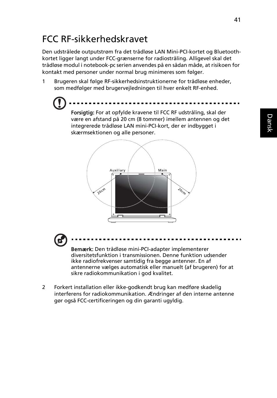 Fcc rf-sikkerhedskravet | Acer Aspire One AO722 User Manual | Page 567 / 1810