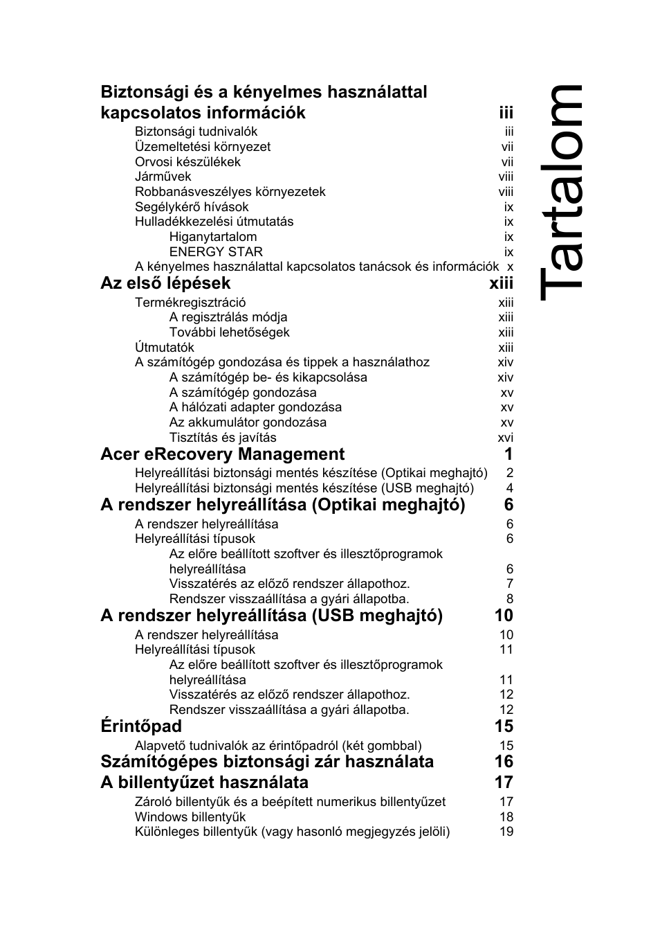 Ta rt al om | Acer Aspire One AO722 User Manual | Page 841 / 1810